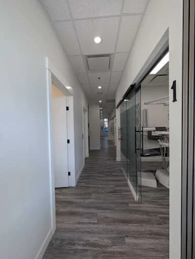 Hallway leading to the treatment rooms at Rundlehorn Smiles Dental
